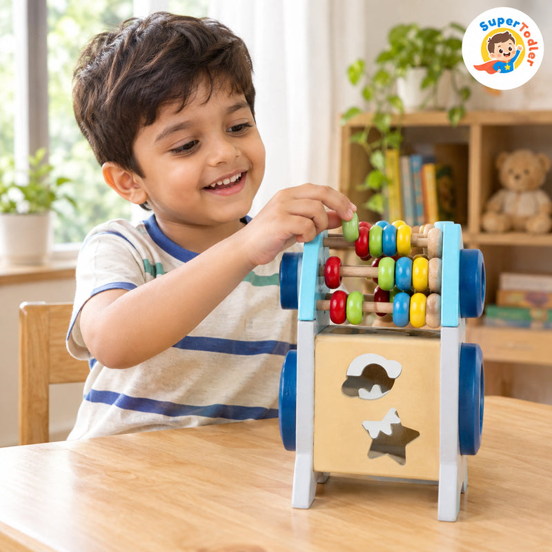 Wooden Rocket Abacus – Montessori Counting & Learning Toy