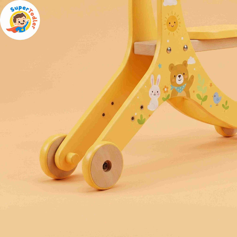 2-in-1 Wooden Balance Walker & Ride-On Trike – Convertible Montessori Push Toy (Ages 2-9 Years)