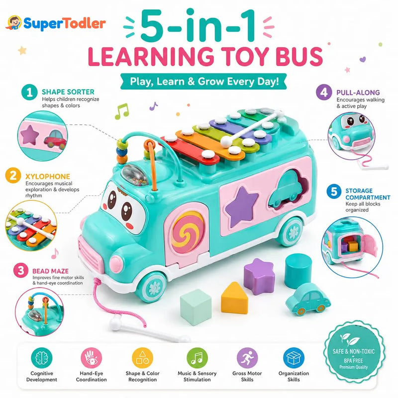 Activity Musical Bus Toy for Toddlers