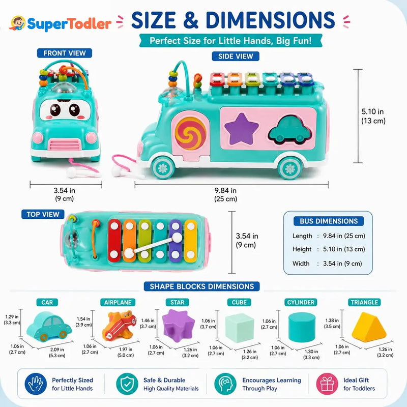 Activity Musical Bus Toy for Toddlers