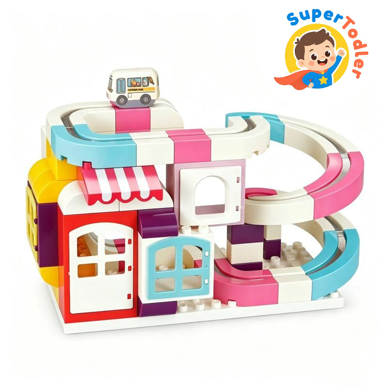 Newest Toys 2026 Plastic Electric Magnetic Scene Building Block RailCar Toys