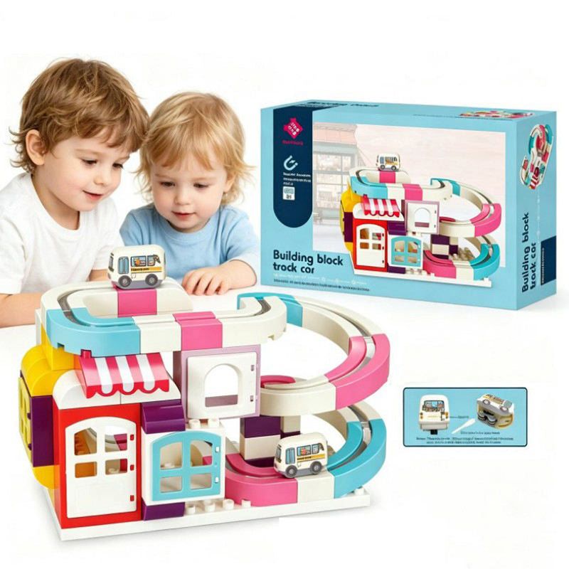 Newest Toys 2026 Plastic Electric Magnetic Scene Building Block RailCar Toys