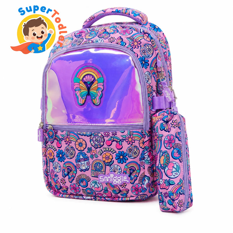 Smiggle Butterfly Bliss 16" Kids School Backpack – Pink Butterfly