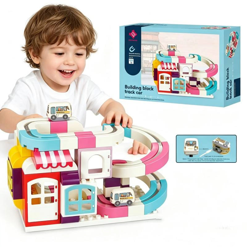 Newest Toys 2026 Plastic Electric Magnetic Scene Building Block RailCar Toys