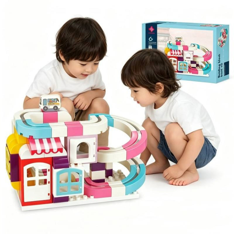 Newest Toys 2026 Plastic Electric Magnetic Scene Building Block RailCar Toys