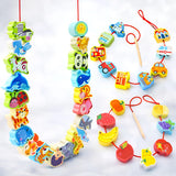 Wooden Lacing Beads & Threading Toy for Kids – Educational Fine Motor Learning Set