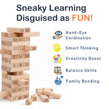 Wooden Tumbling Tower Game with Dice