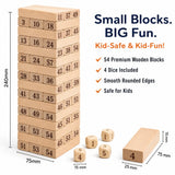 Wooden Tumbling Tower Game with Dice