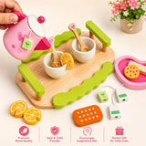 Wooden Tea Party Pretend Play Set for Kids