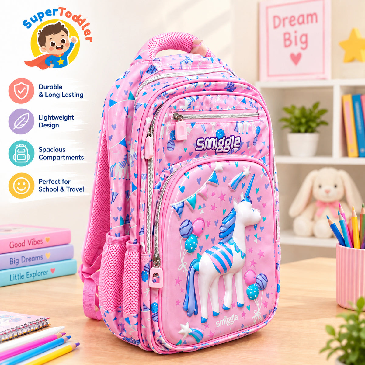 Unicorn Kids Backpack – Cute School Bag for Girls