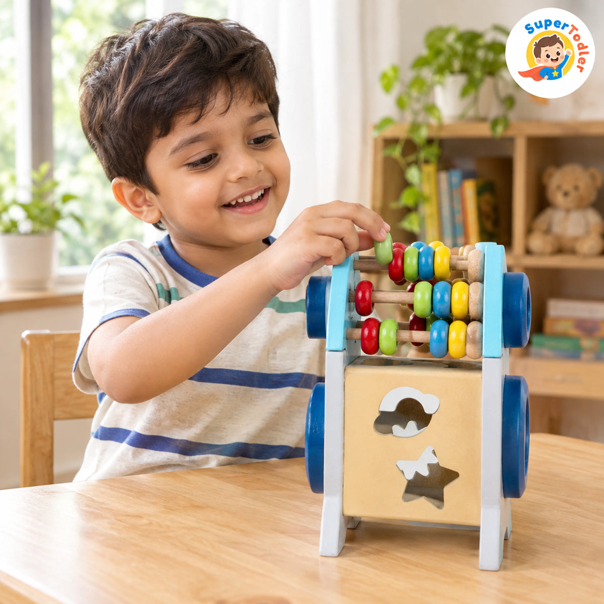 Wooden Rocket Abacus – Montessori Counting & Learning Toy