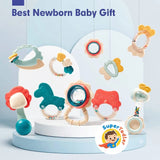 SuperTodler 10 Pcs Baby Rattles & Teethers Set – Sensory Development Toys for Newborns
