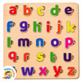 Wooden Lowercase Alphabet Puzzle Board – A-Z Small Letters Learning Toy (20 x 20 cm)