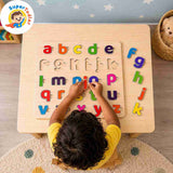 Wooden Lowercase Alphabet Puzzle Board – A-Z Small Letters Learning Toy (20 x 20 cm)
