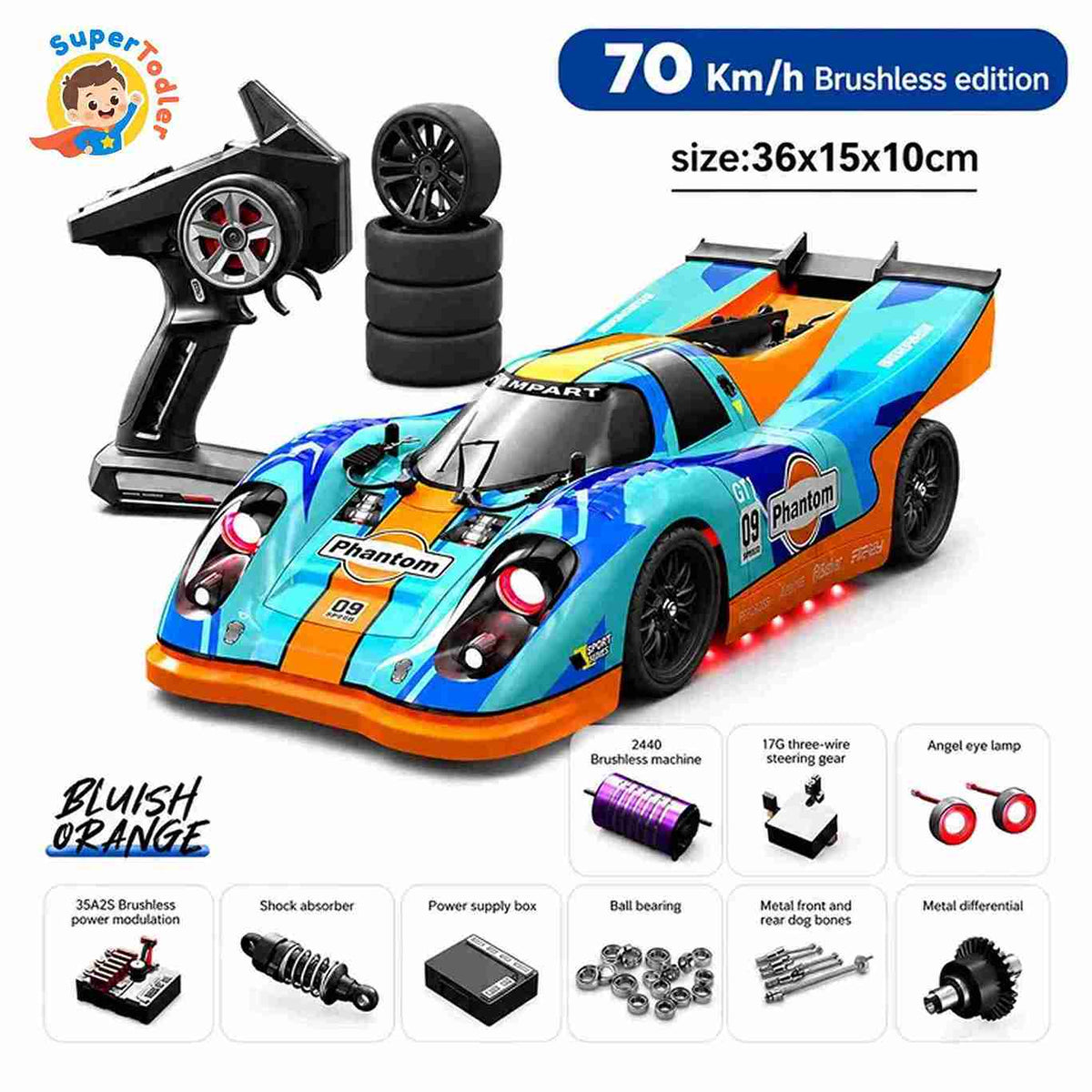 Phantom Pro 09 TopGear 4WD Brushless RC Car – 70 KM/H Hobby Grade High-Speed Truck
