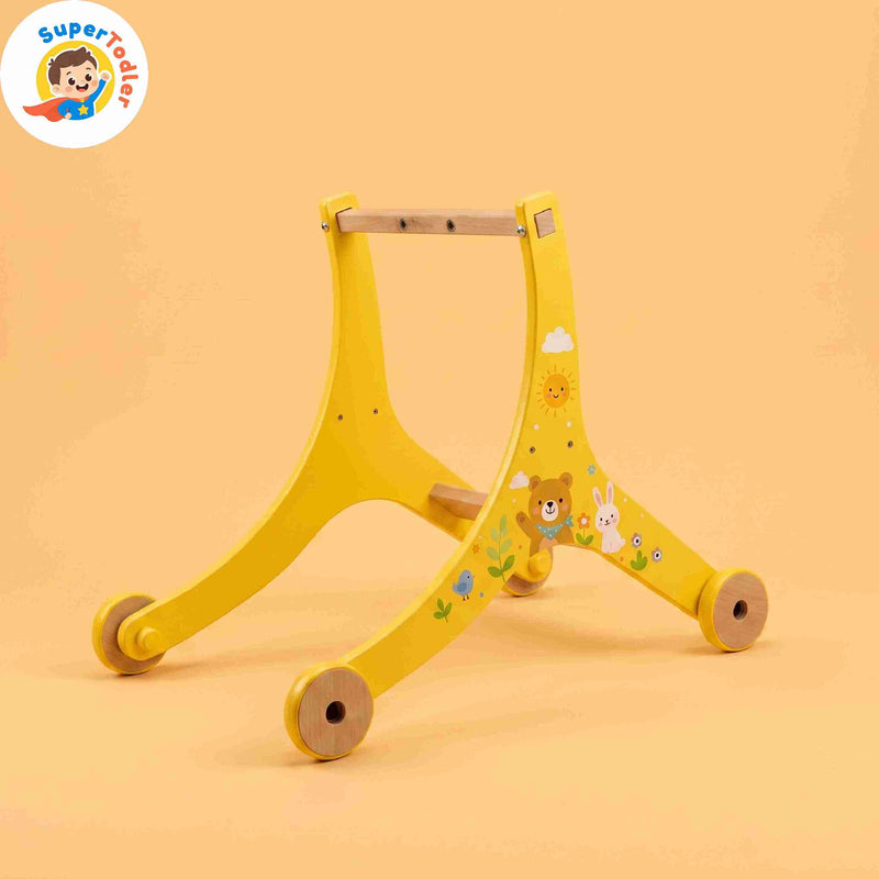 2-in-1 Wooden Balance Walker & Ride-On Trike – Convertible Montessori Push Toy (Ages 2-9 Years)