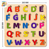 Wooden Capital Alphabet Puzzle Board – A-Z Uppercase Letters Learning Toy