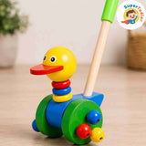 Wooden Push & Pull Along Duck Toy – Active Walking Toy for Toddlers