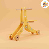 2-in-1 Wooden Balance Walker & Ride-On Trike – Convertible Montessori Push Toy (Ages 2-9 Years)