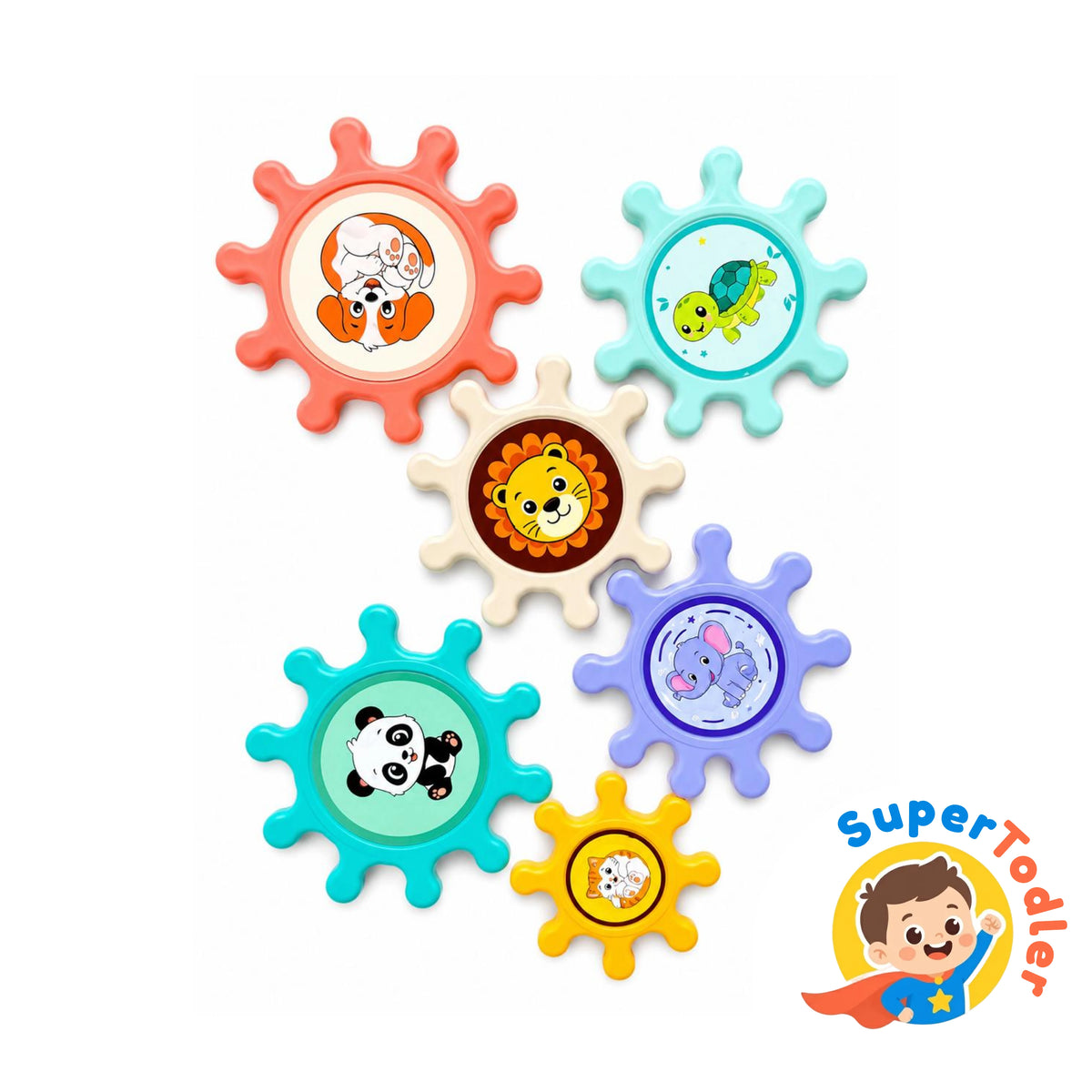 Gear Galaxy Suction Spinners Set – Multi-Surface Interlocking Sensory & Fine Motor Toys for Toddlers