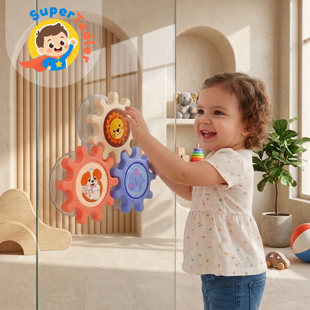 Gear Galaxy Suction Spinners Set – Multi-Surface Interlocking Sensory & Fine Motor Toys for Toddlers