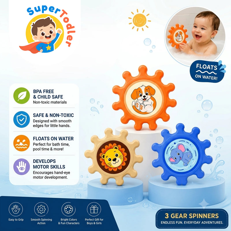 Gear Galaxy Suction Spinners Set – Multi-Surface Interlocking Sensory & Fine Motor Toys for Toddlers
