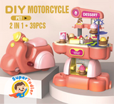 Motorcycle DIY Play House Cooking Toy – 2-in-1 Pretend Play Set