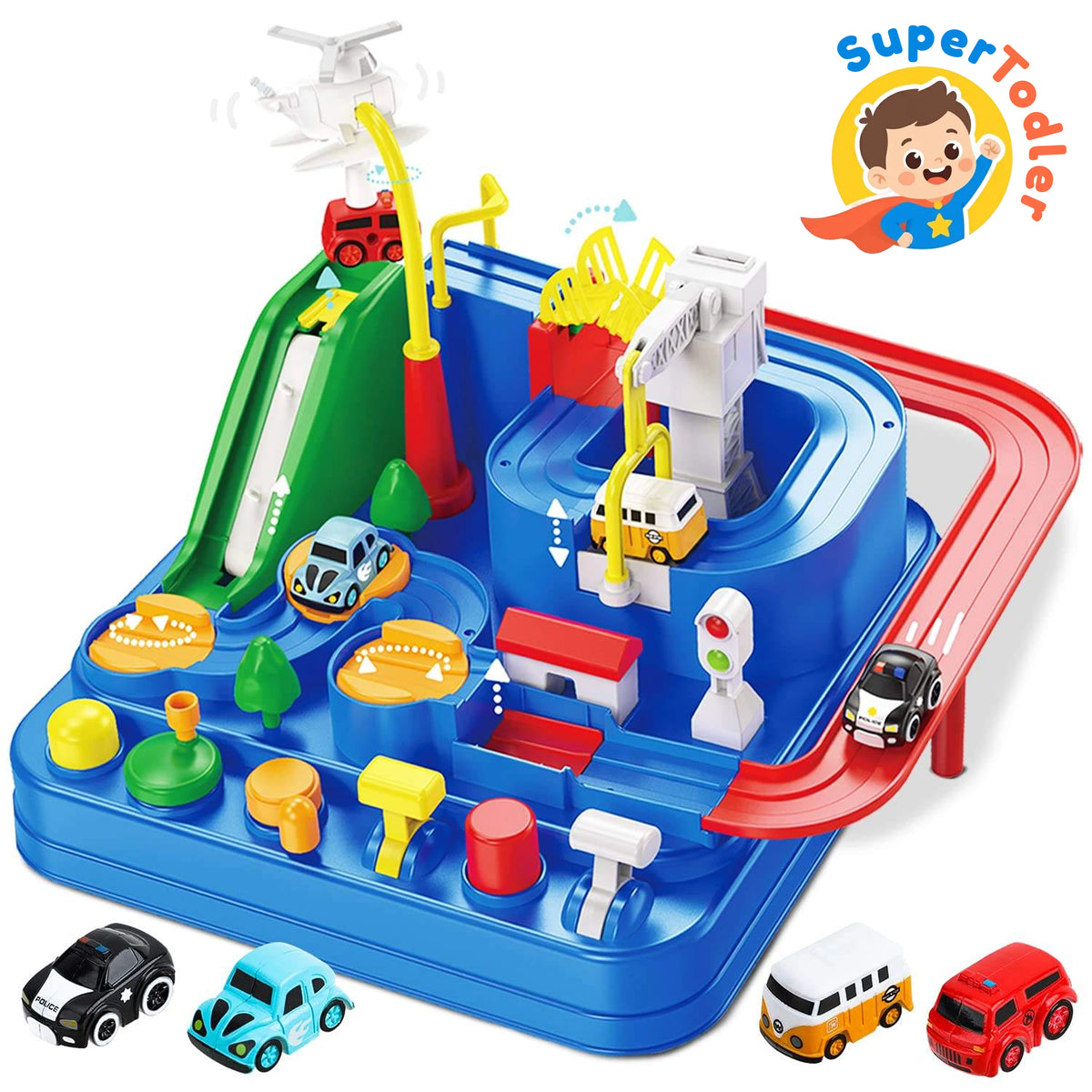 Car Adventure Race Track Puzzle Rail Car City Rescue Playset