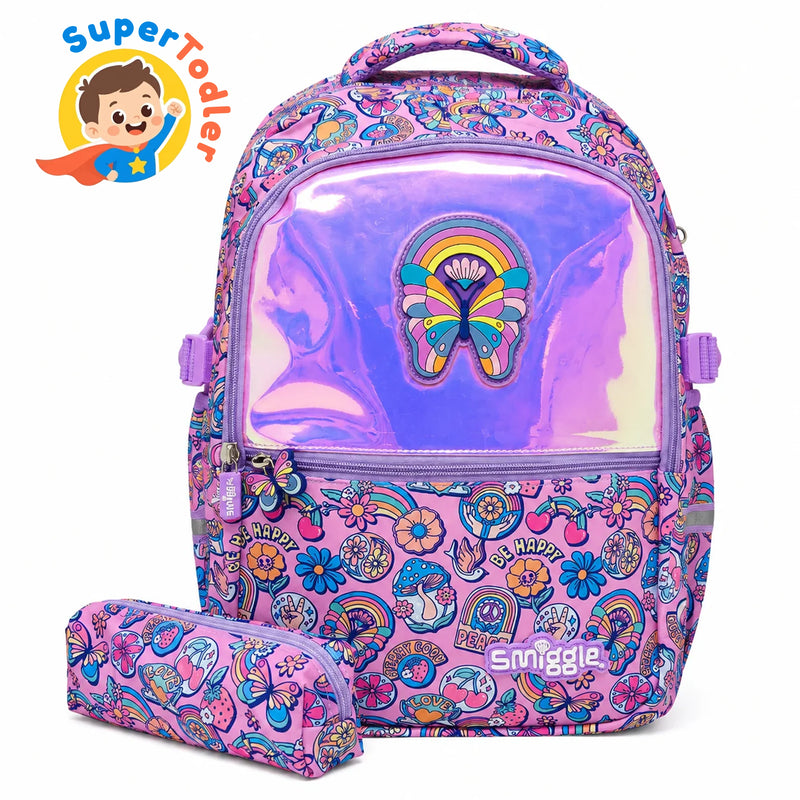 Smiggle Butterfly Bliss 16" Kids School Backpack – Pink Butterfly
