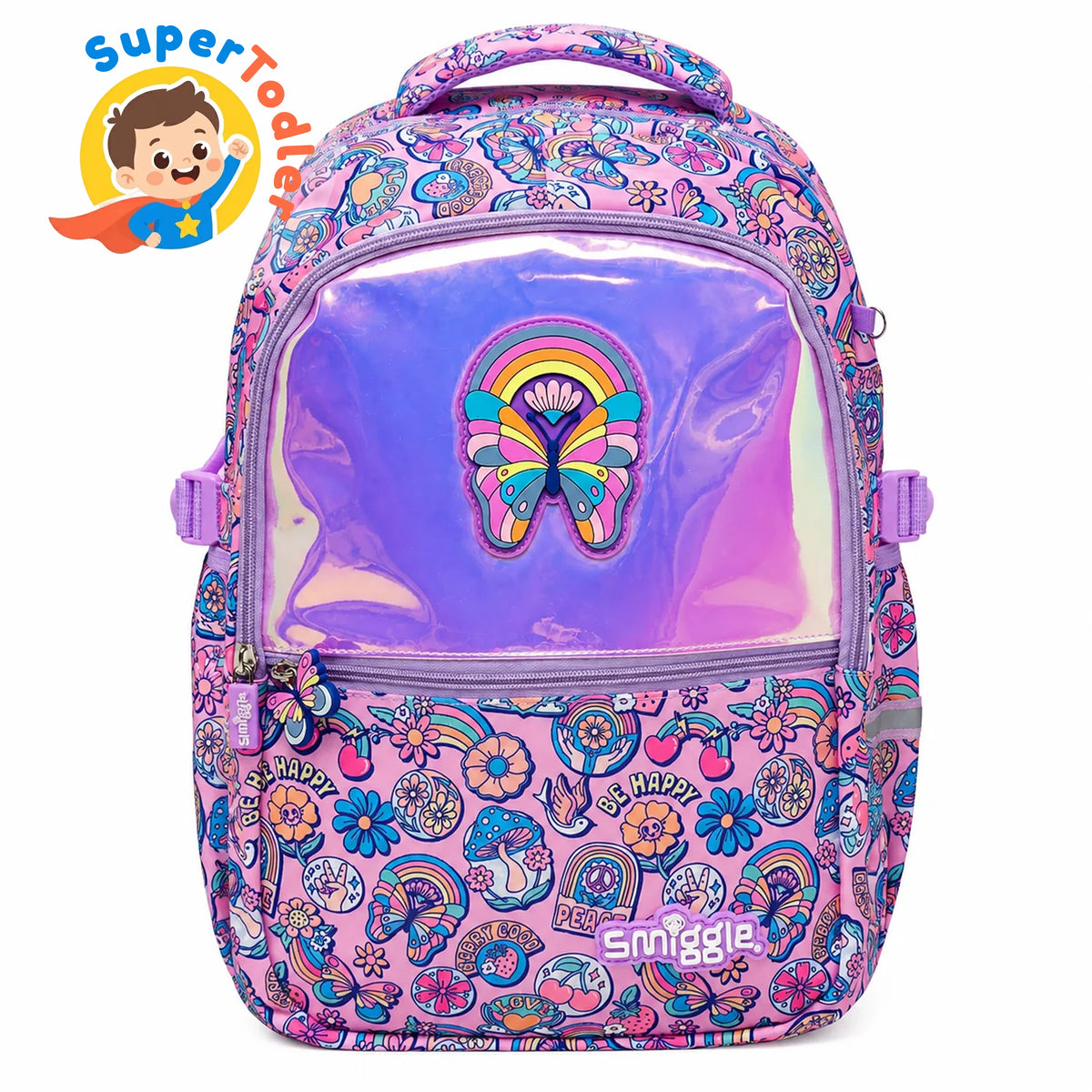 Smiggle Butterfly Bliss 16" Kids School Backpack – Pink Butterfly