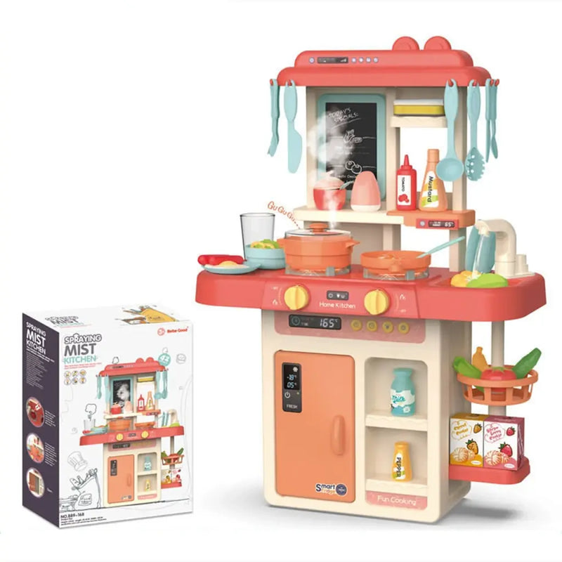 Kids Pretend Play Kitchen Set with Sound Effects Large Toy Kitchen Playset