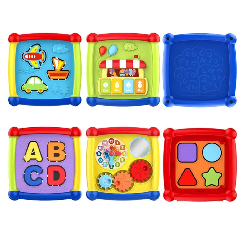 Educational Building Blocks Kids Activity Cube with Music & Light