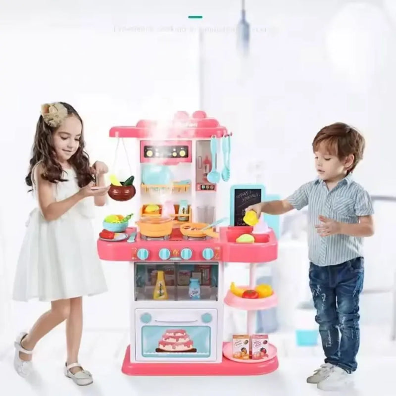Kids Pretend Play Kitchen Set with Sound Effects Large Toy Kitchen Playset