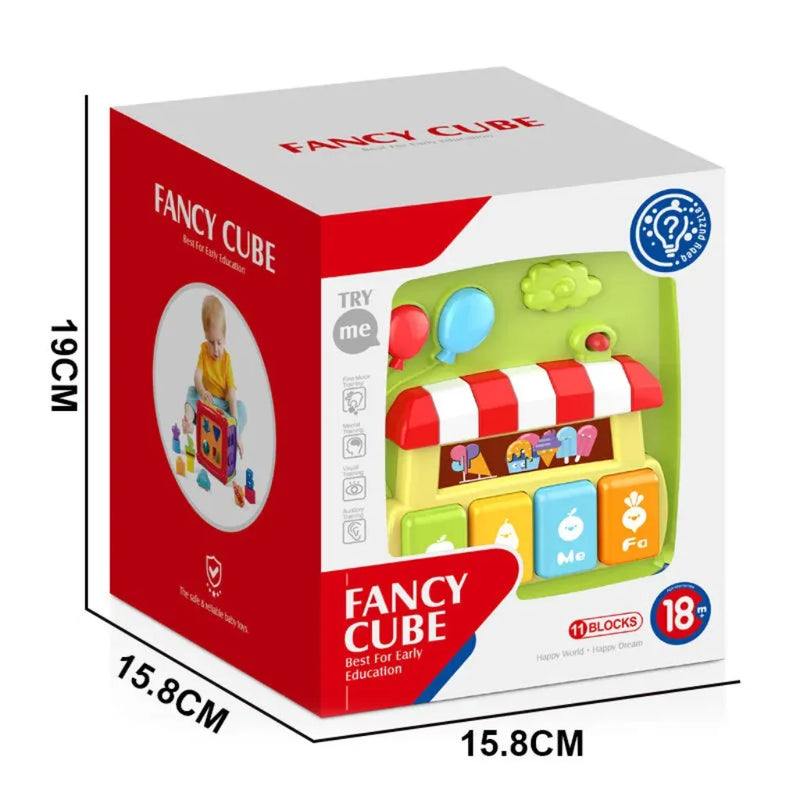 Educational Building Blocks Kids Activity Cube with Music & Light