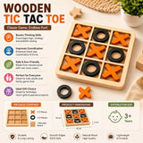Wooden Tic Tac Toe Game for Kids & Family – Classic Strategy Board Game