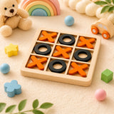Wooden Tic Tac Toe Game for Kids & Family – Classic Strategy Board Game