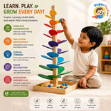 Wooden Ball Run Tree – Rainbow Musical Marble Run Montessori Toy