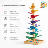 Wooden Ball Run Tree – Rainbow Musical Marble Run Montessori Toy