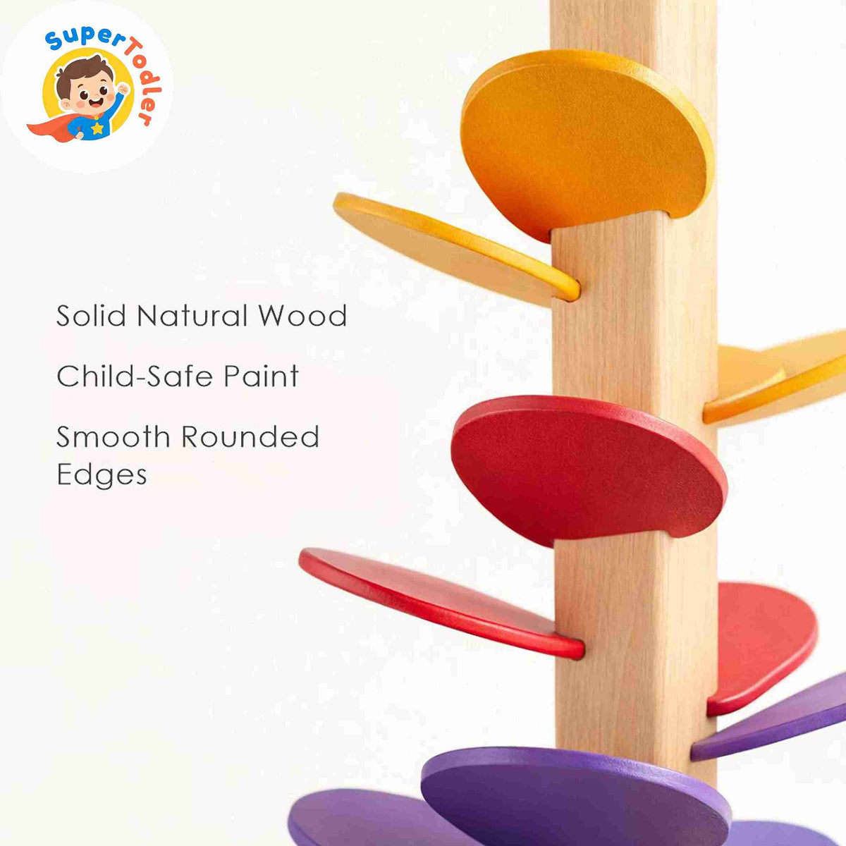 Wooden Ball Run Tree – Rainbow Musical Marble Run Montessori Toy