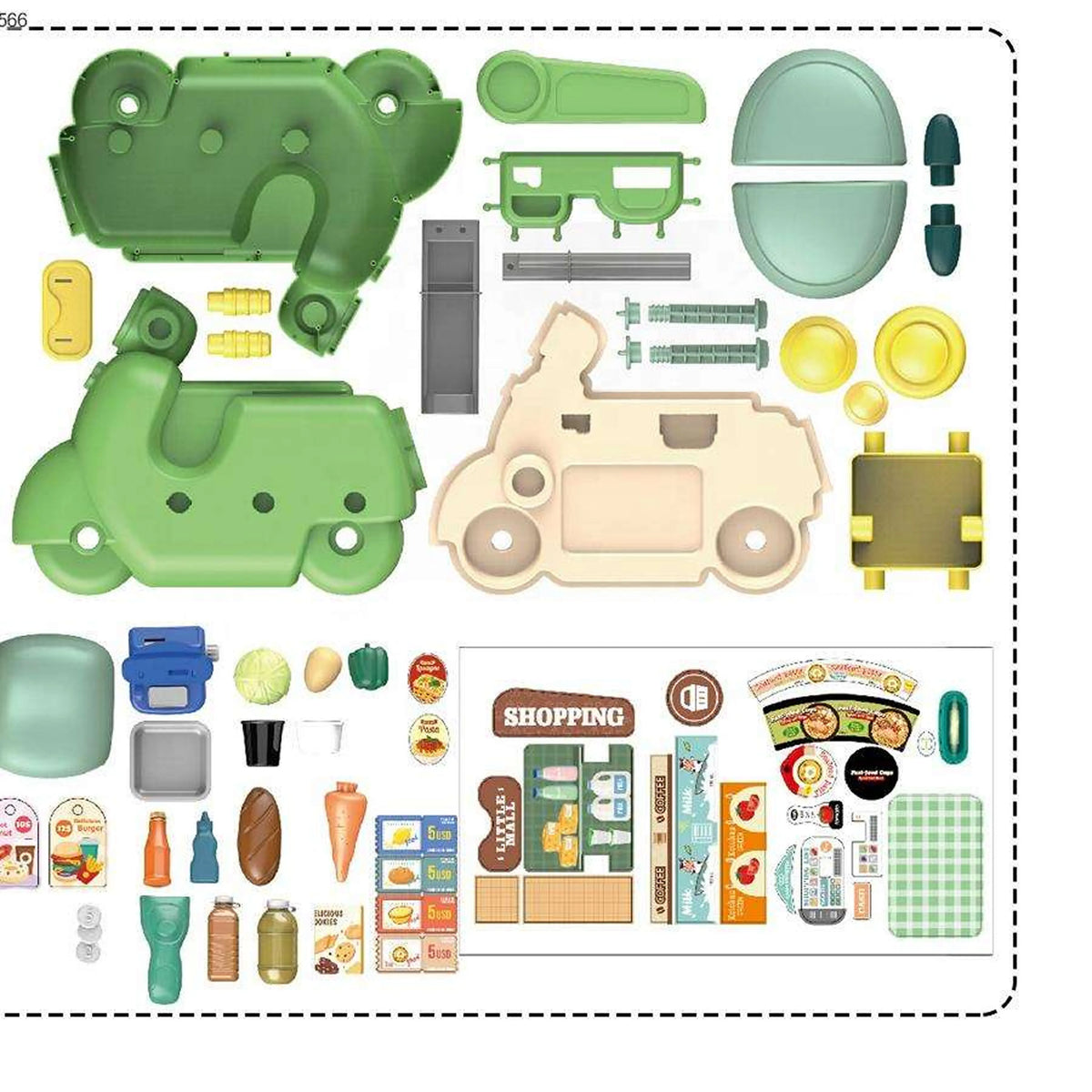 Motorcycle DIY Play House Cooking Toy – 2-in-1 Pretend Play Set