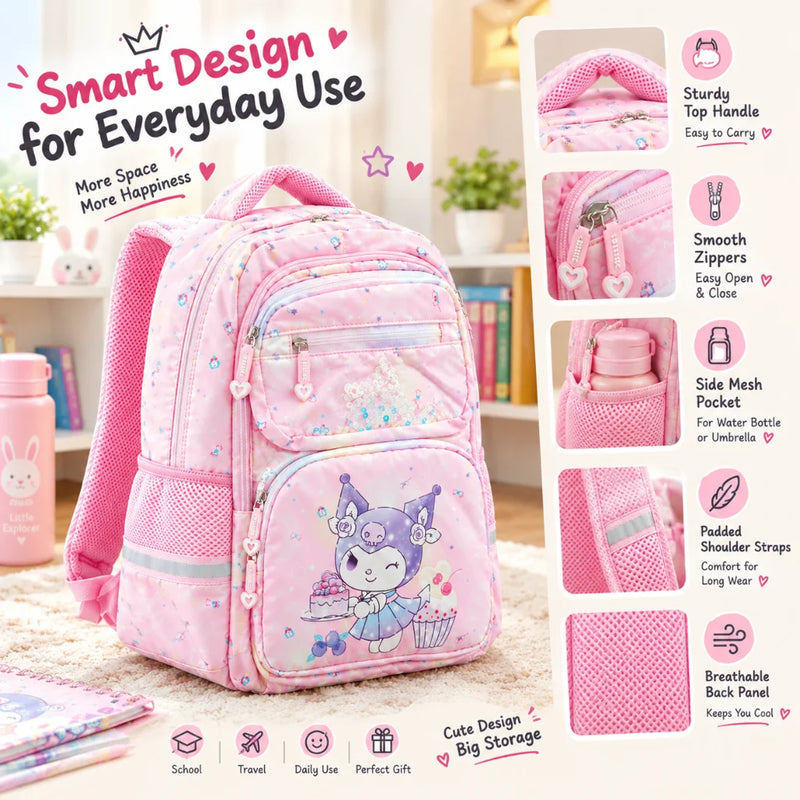Cute Pink Girls Backpack – Kawaii School & Travel Bag