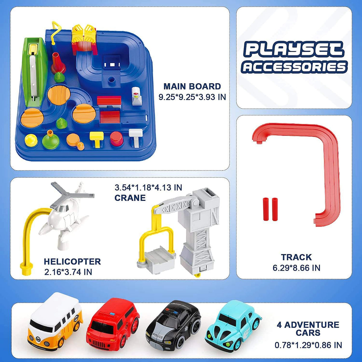 Car Adventure Race Track Puzzle Rail Car City Rescue Playset