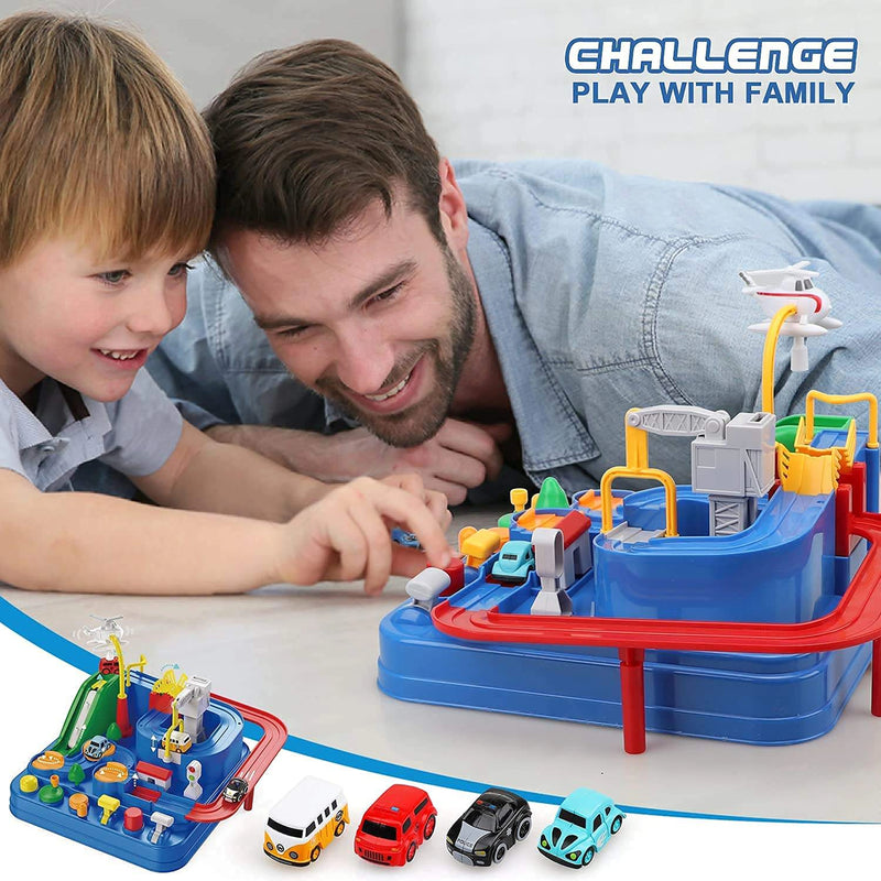 Car Adventure Race Track Puzzle Rail Car City Rescue Playset